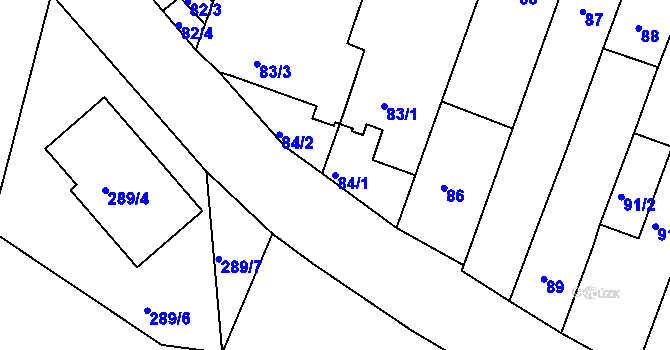 Parcela st. 84/1 v KÚ Rybáře, Katastrální mapa