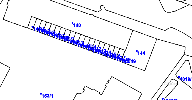 Parcela st. 145/14 v KÚ Rybáře, Katastrální mapa