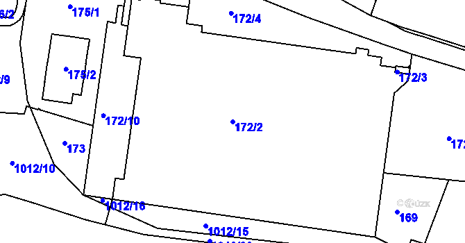 Parcela st. 172/2 v KÚ Rybáře, Katastrální mapa
