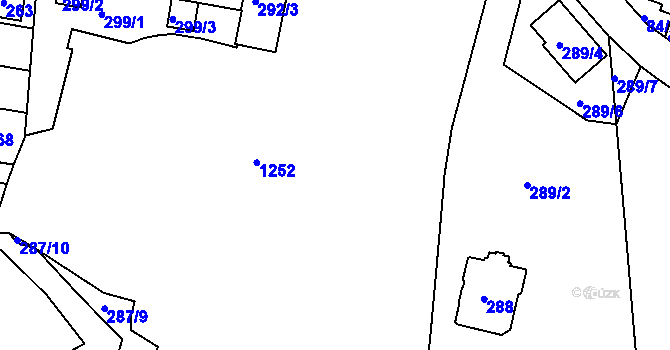 Parcela st. 292/1 v KÚ Rybáře, Katastrální mapa