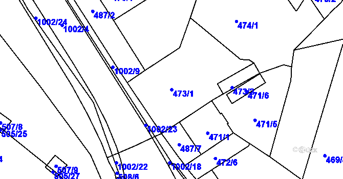 Parcela st. 473/1 v KÚ Rybáře, Katastrální mapa