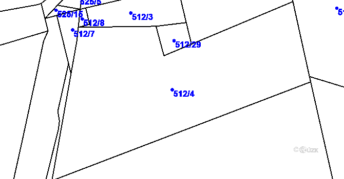Parcela st. 512/4 v KÚ Rybáře, Katastrální mapa