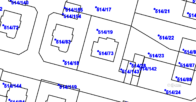 Parcela st. 514/73 v KÚ Rybáře, Katastrální mapa