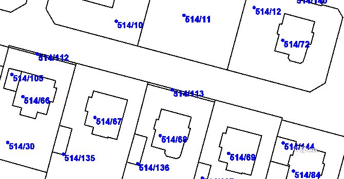 Parcela st. 514/113 v KÚ Rybáře, Katastrální mapa