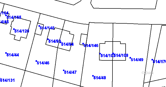 Parcela st. 514/146 v KÚ Rybáře, Katastrální mapa