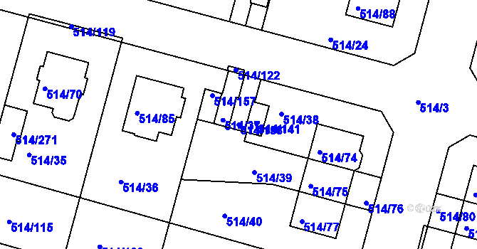 Parcela st. 514/158 v KÚ Rybáře, Katastrální mapa