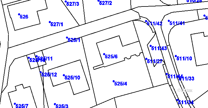 Parcela st. 525/6 v KÚ Rybáře, Katastrální mapa