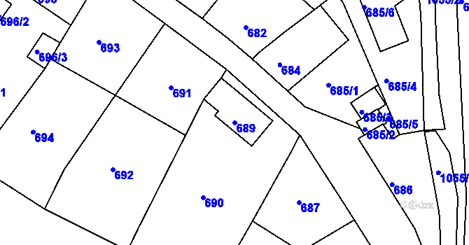 Parcela st. 689 v KÚ Rybáře, Katastrální mapa