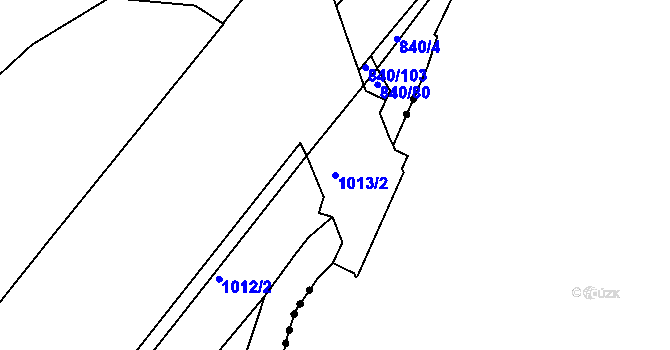 Parcela st. 1013/2 v KÚ Rybáře, Katastrální mapa
