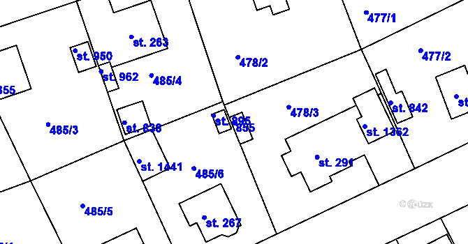 Parcela st. 855 v KÚ Bohatice, Katastrální mapa