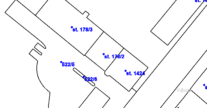 Parcela st. 178/2 v KÚ Bohatice, Katastrální mapa