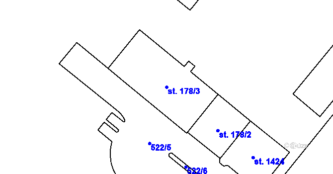 Parcela st. 178/3 v KÚ Bohatice, Katastrální mapa