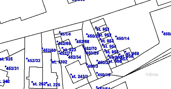 Parcela st. 450/26 v KÚ Bohatice, Katastrální mapa