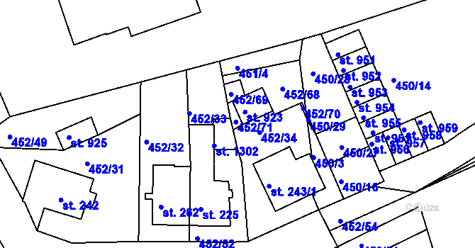 Parcela st. 452/69 v KÚ Bohatice, Katastrální mapa