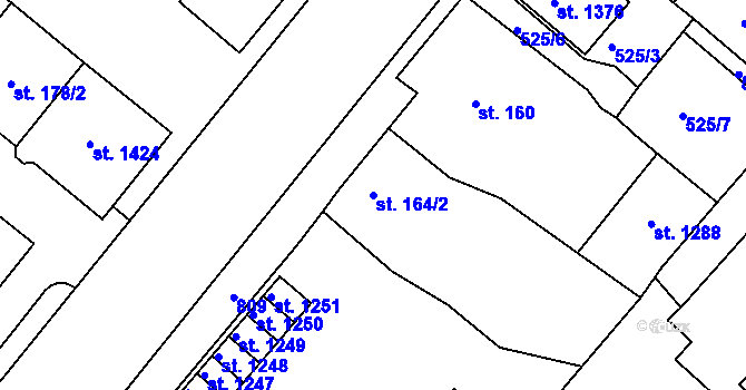 Parcela st. 164/2 v KÚ Bohatice, Katastrální mapa