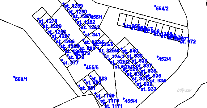 Parcela st. 325/3 v KÚ Bohatice, Katastrální mapa