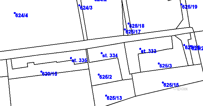 Parcela st. 334 v KÚ Bohatice, Katastrální mapa