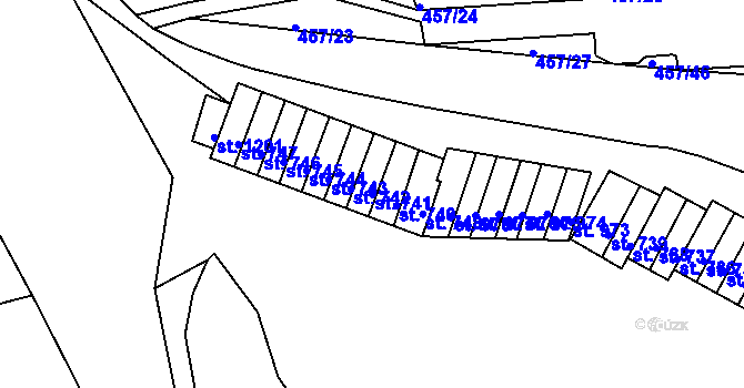 Parcela st. 741 v KÚ Bohatice, Katastrální mapa