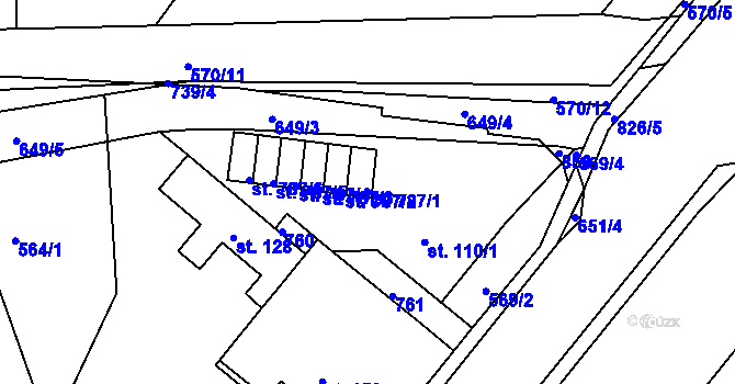 Parcela st. 787/1 v KÚ Bohatice, Katastrální mapa