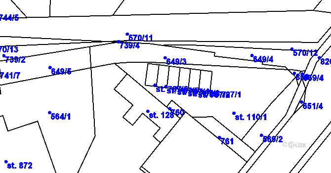 Parcela st. 787/5 v KÚ Bohatice, Katastrální mapa