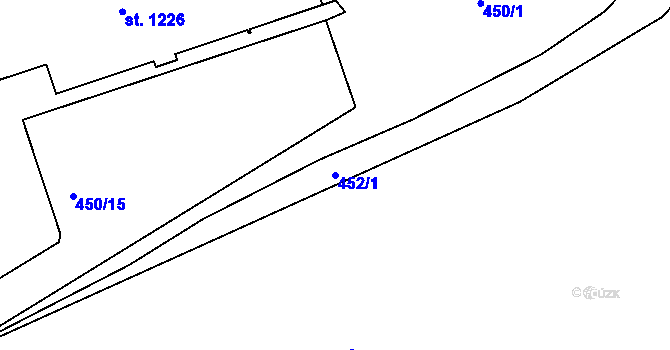 Parcela st. 452/1 v KÚ Bohatice, Katastrální mapa