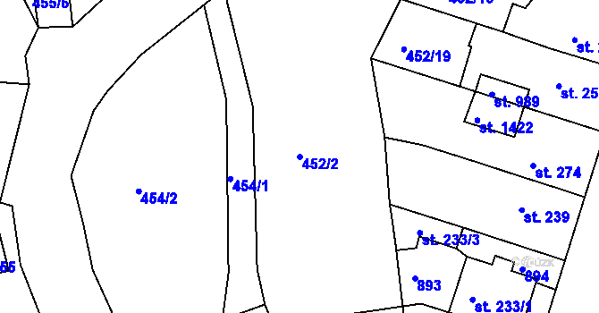 Parcela st. 452/2 v KÚ Bohatice, Katastrální mapa