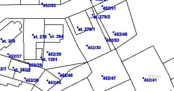 Parcela st. 452/30 v KÚ Bohatice, Katastrální mapa