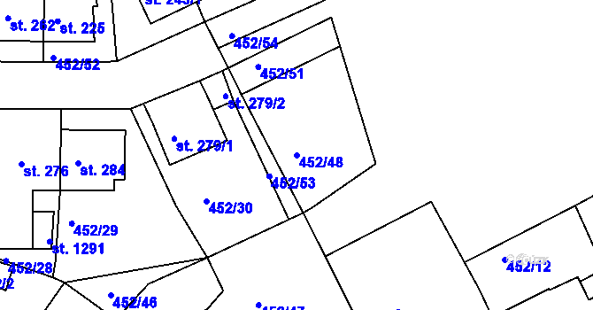 Parcela st. 452/48 v KÚ Bohatice, Katastrální mapa