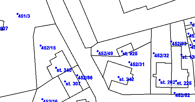 Parcela st. 452/49 v KÚ Bohatice, Katastrální mapa