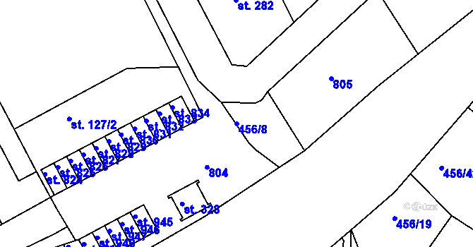 Parcela st. 456/8 v KÚ Bohatice, Katastrální mapa
