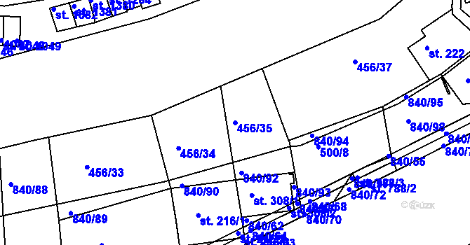 Parcela st. 456/35 v KÚ Bohatice, Katastrální mapa