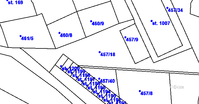 Parcela st. 457/18 v KÚ Bohatice, Katastrální mapa