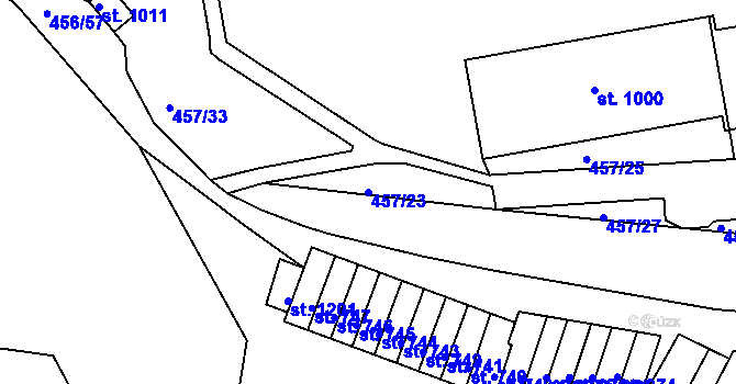 Parcela st. 457/23 v KÚ Bohatice, Katastrální mapa