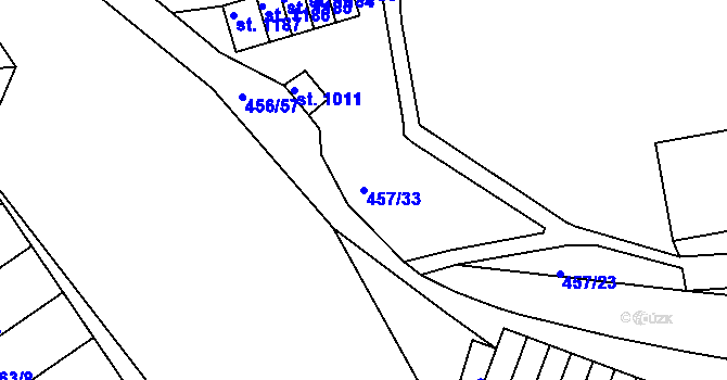 Parcela st. 457/33 v KÚ Bohatice, Katastrální mapa