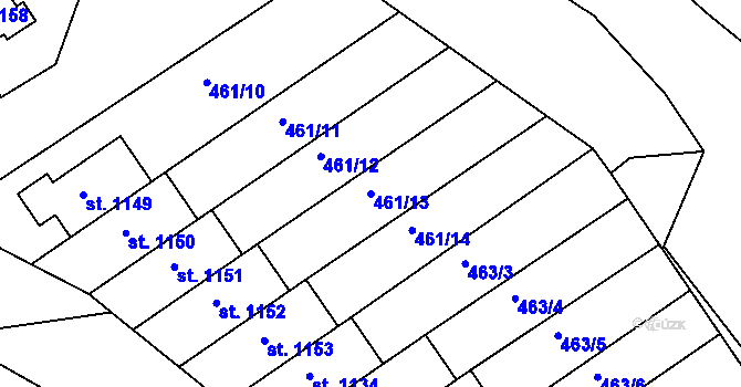 Parcela st. 461/13 v KÚ Bohatice, Katastrální mapa