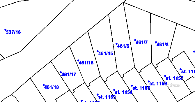 Parcela st. 461/15 v KÚ Bohatice, Katastrální mapa