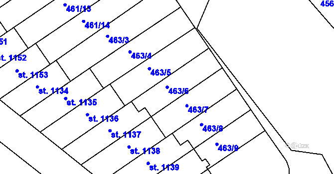 Parcela st. 463/6 v KÚ Bohatice, Katastrální mapa
