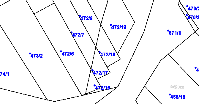 Parcela st. 472/18 v KÚ Bohatice, Katastrální mapa