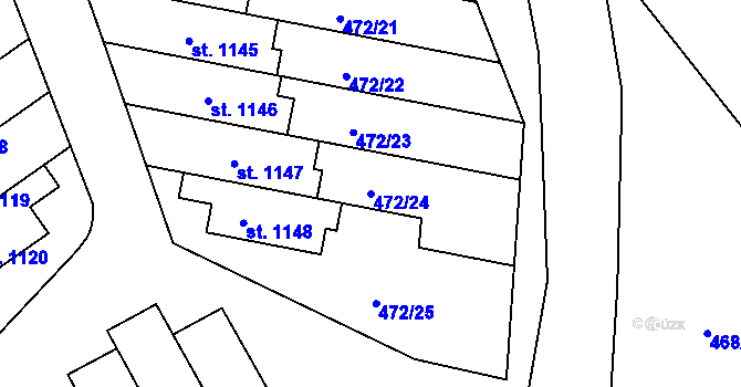Parcela st. 472/24 v KÚ Bohatice, Katastrální mapa