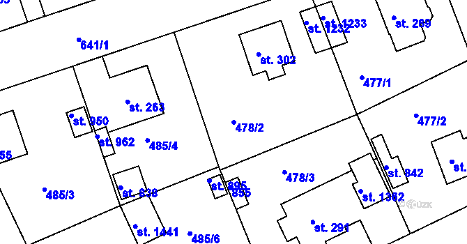 Parcela st. 478/2 v KÚ Bohatice, Katastrální mapa