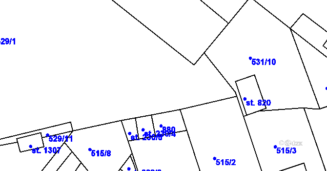 Parcela st. 530/3 v KÚ Bohatice, Katastrální mapa