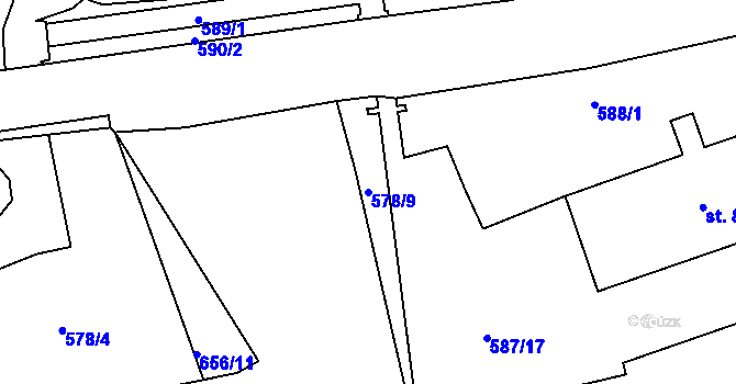 Parcela st. 578/9 v KÚ Bohatice, Katastrální mapa