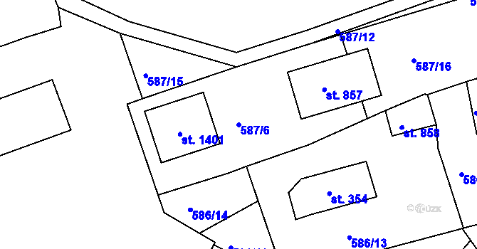 Parcela st. 587/6 v KÚ Bohatice, Katastrální mapa