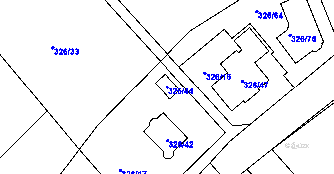 Parcela st. 326/44 v KÚ Olšová Vrata, Katastrální mapa