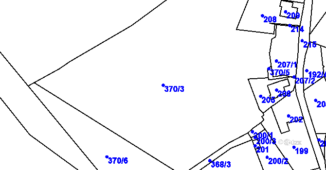Parcela st. 370/3 v KÚ Olšová Vrata, Katastrální mapa