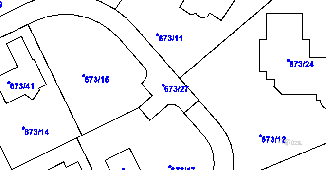 Parcela st. 673/27 v KÚ Olšová Vrata, Katastrální mapa