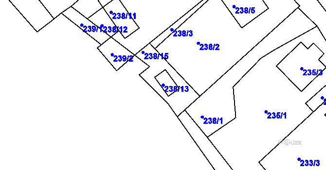 Parcela st. 238/13 v KÚ Olšová Vrata, Katastrální mapa