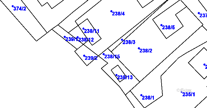 Parcela st. 238/15 v KÚ Olšová Vrata, Katastrální mapa