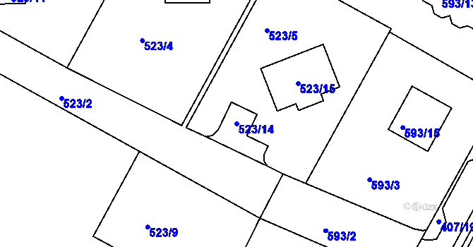 Parcela st. 523/14 v KÚ Olšová Vrata, Katastrální mapa