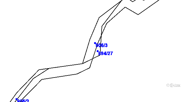 Parcela st. 894/27 v KÚ Olšová Vrata, Katastrální mapa